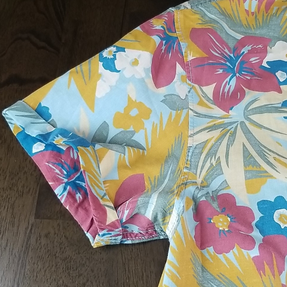 Van's Mens Large Floral Hawaiian Button Down shirt - Picture 5 of 9